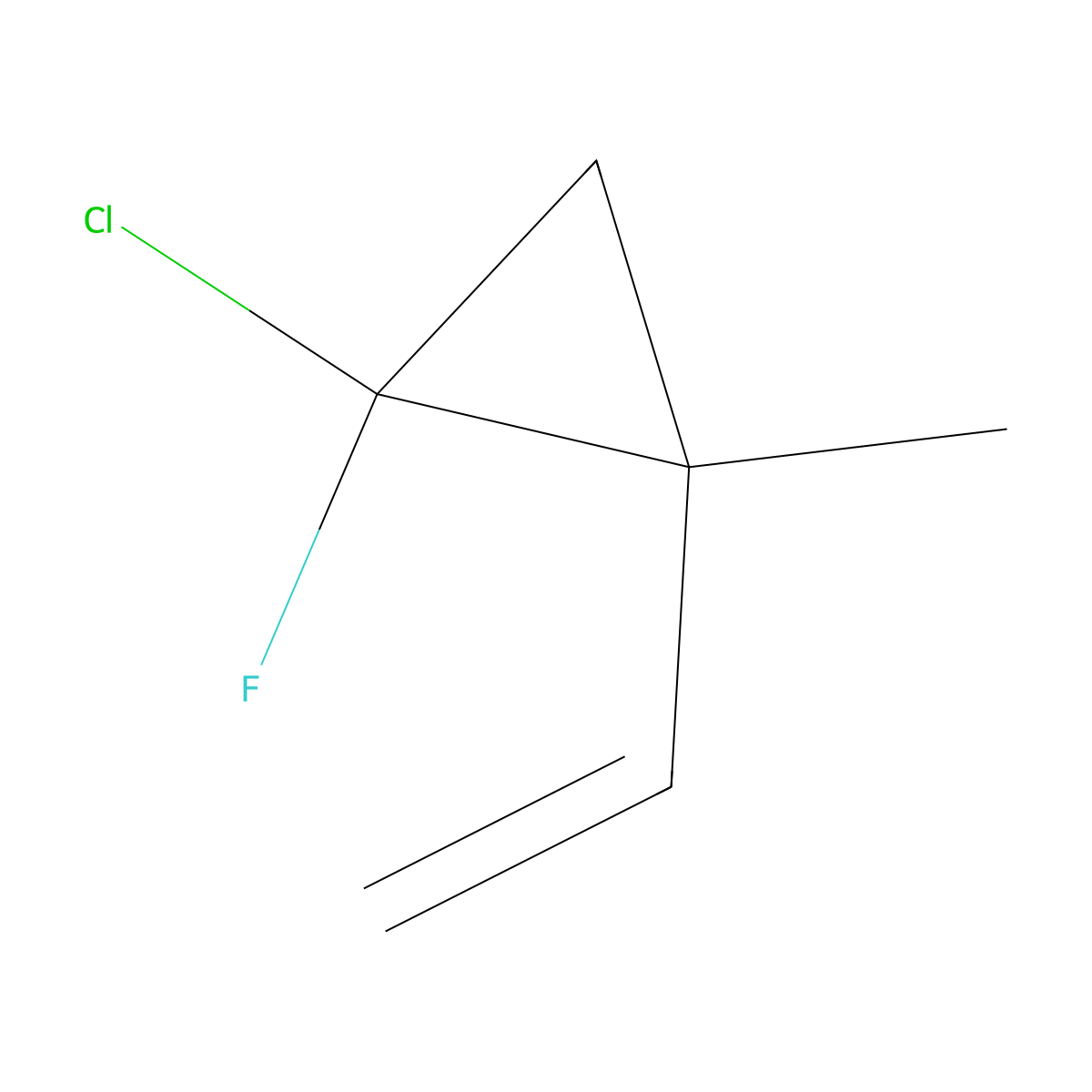 1-Chloro-2-ethenyl-1-fluoro-2-methylcyclopropane molecular structure, CAS 17725-43-8