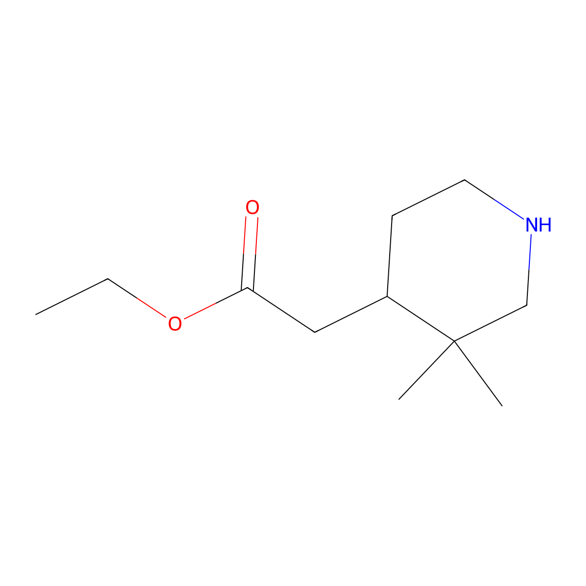 Ethyl 2-(3,3-dimethylpiperidin-4-yl)acetate molecular structure, CAS 1772585-22-4