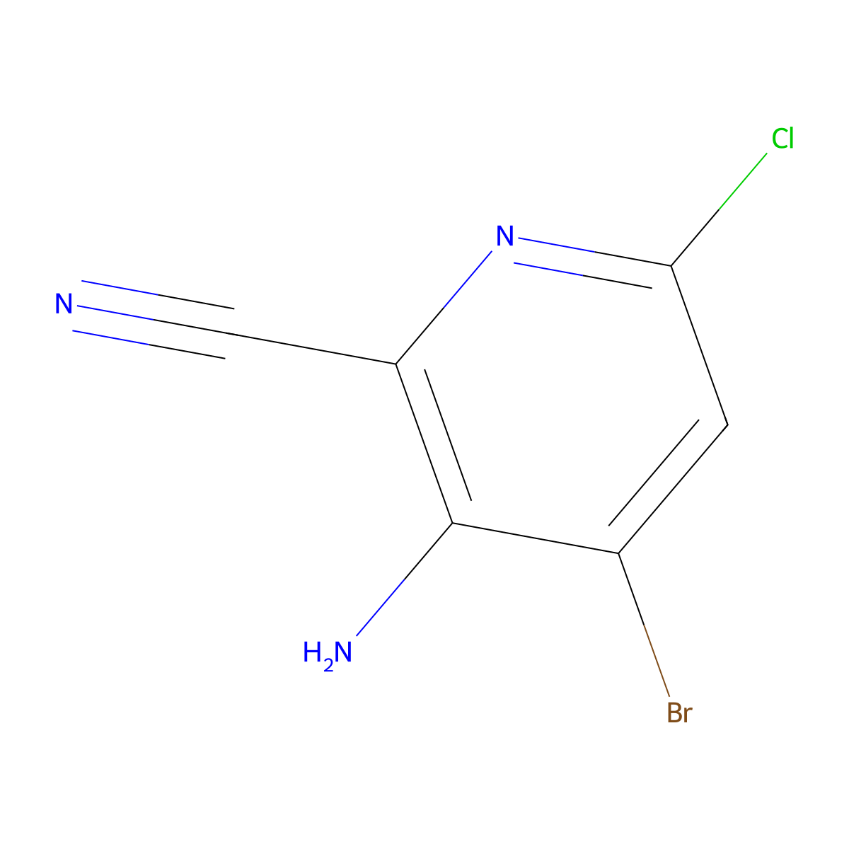 3-Amino-4-bromo-6-chloropicolinonitrile molecular structure, CAS 1772585-30-4