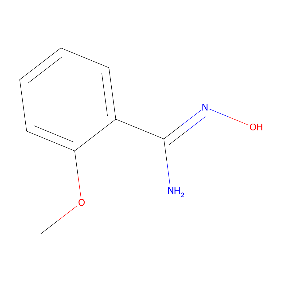 N'-hydroxy-2-methoxybenzenecarboximidamide molecular structure, CAS 1772588-79-0