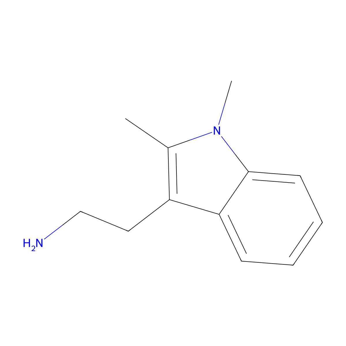 1,2-Dimethyl-1H-indole-3-ethylamine molecular structure, CAS 17726-03-3