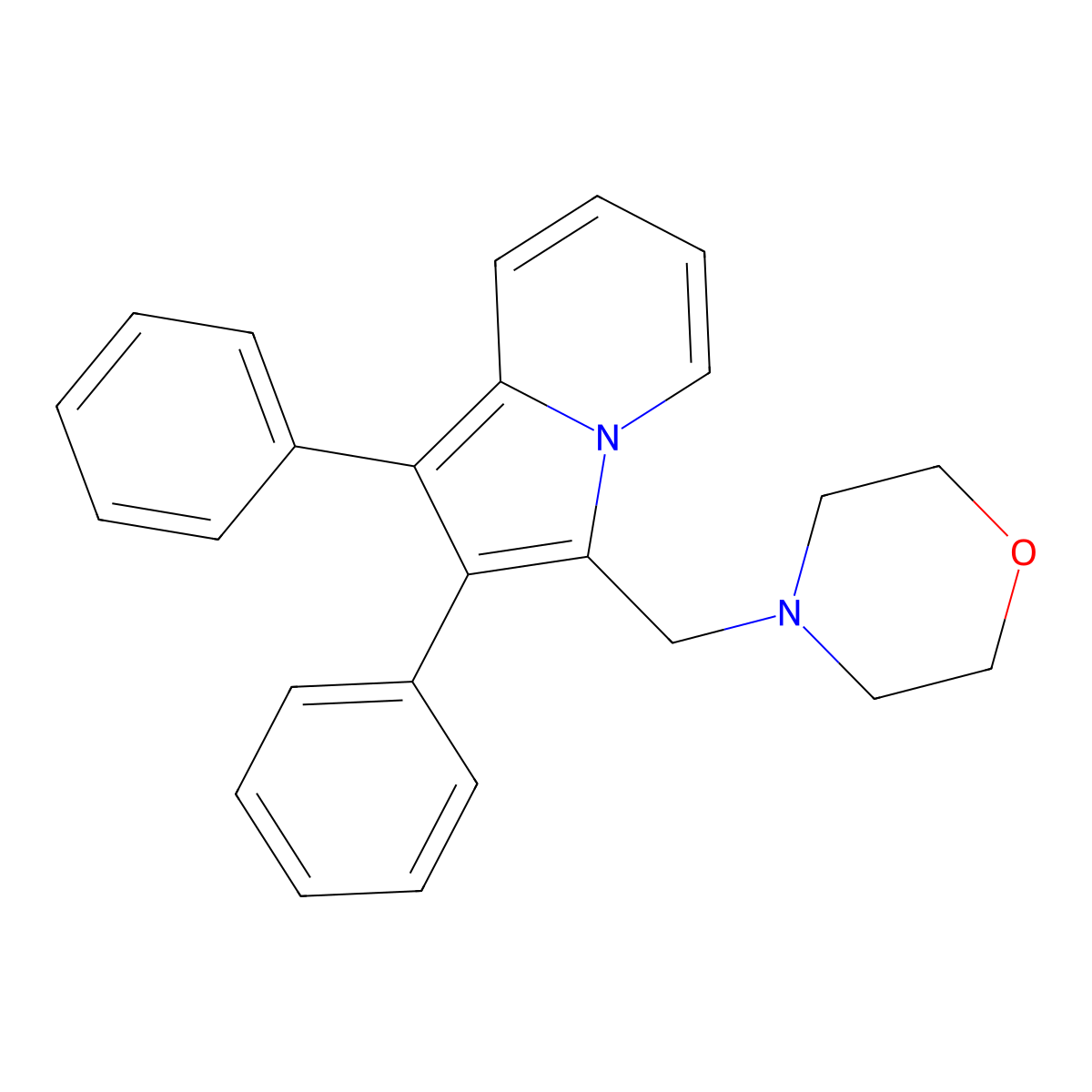3-[(Morpholin-4-yl)methyl]-1,2-diphenylindolizine molecular structure, CAS 17726-55-5