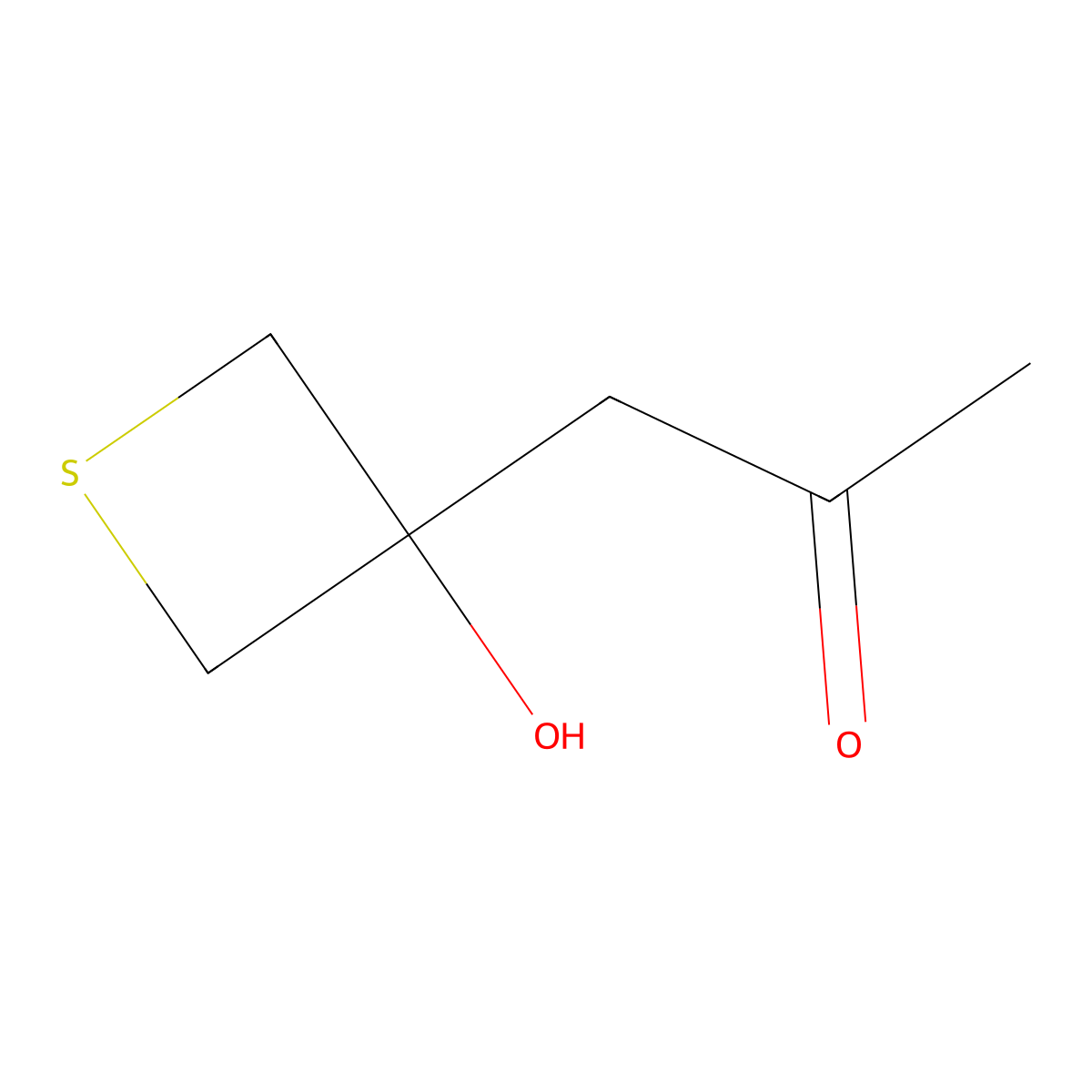 1-(3-Hydroxy-3-thietanyl)-2-propanone molecular structure, CAS 1772605-57-8