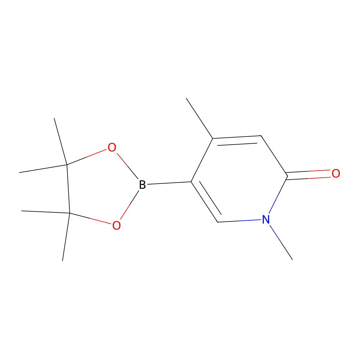 1,4-Dimethyl-5-(4,4,5,5-tetramethyl-1,3,2-dioxaborolan-2-YL)pyridin-2(1H)-one molecular structure, CAS 1772607-44-9