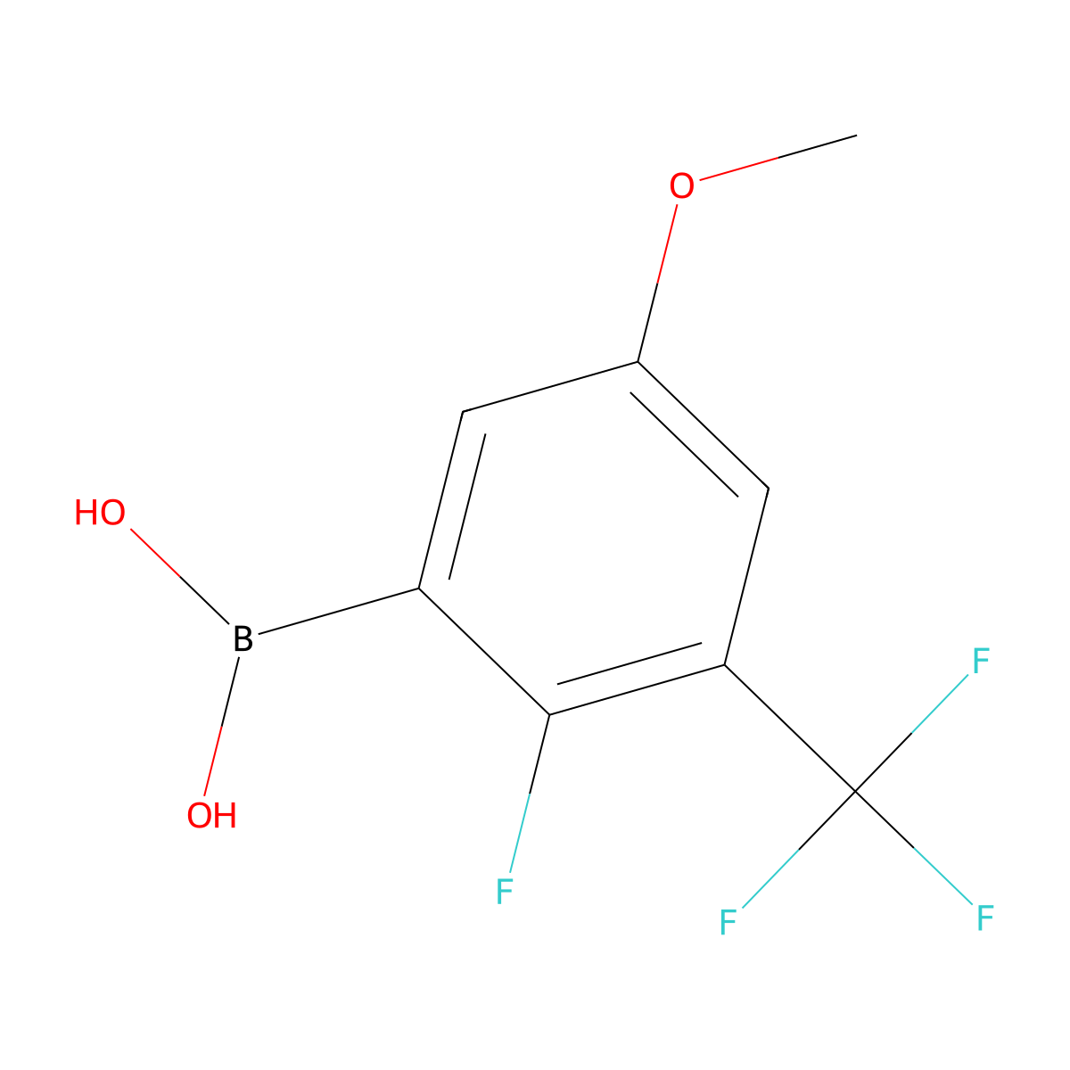 2-Fluoro-5-methoxy-3-(trifluoromethyl)phenylboronic acid molecular structure, CAS 1772622-44-2