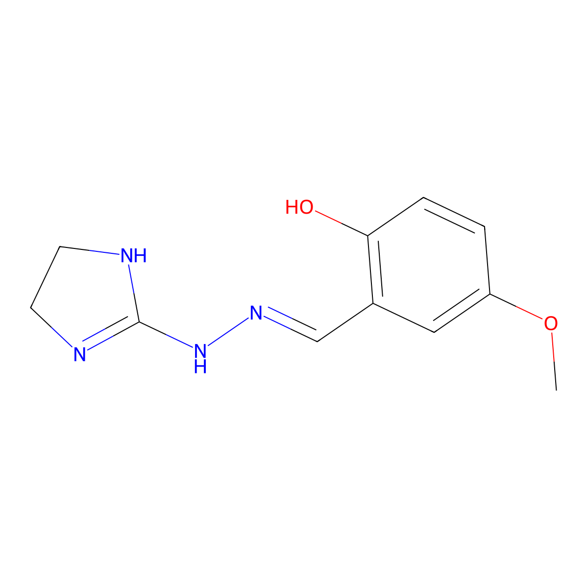 2-((Imidazolidin-2-ylidenhydrazono)methyl)-4-metho xyphenol molecular structure, CAS 1772622-46-4