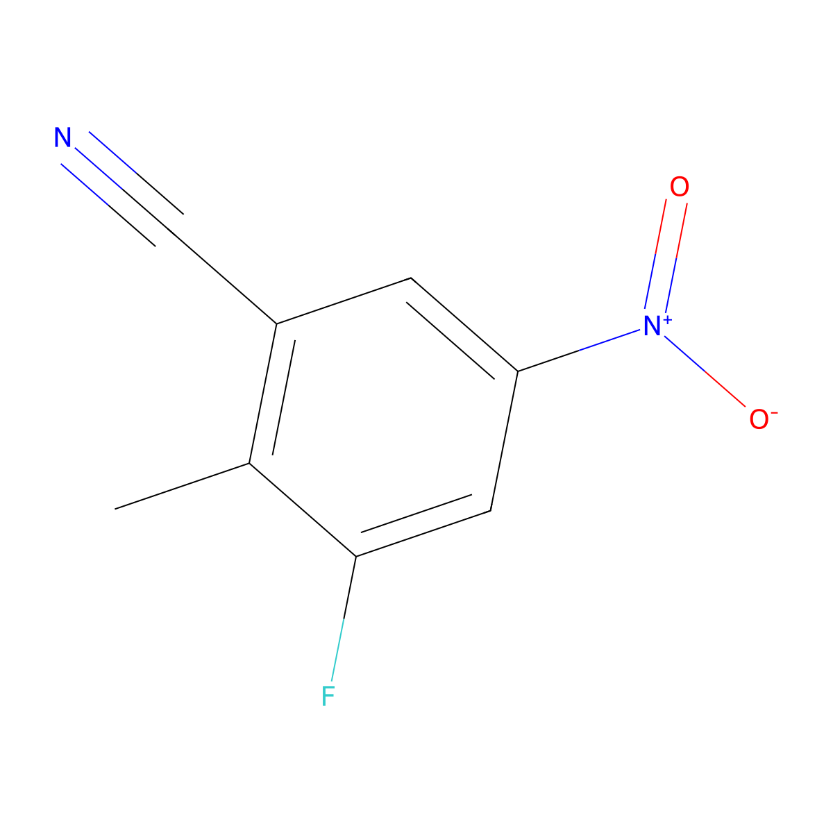 3-Fluoro-2-methyl-5-nitrobenzonitrile molecular structure, CAS 1772627-97-0