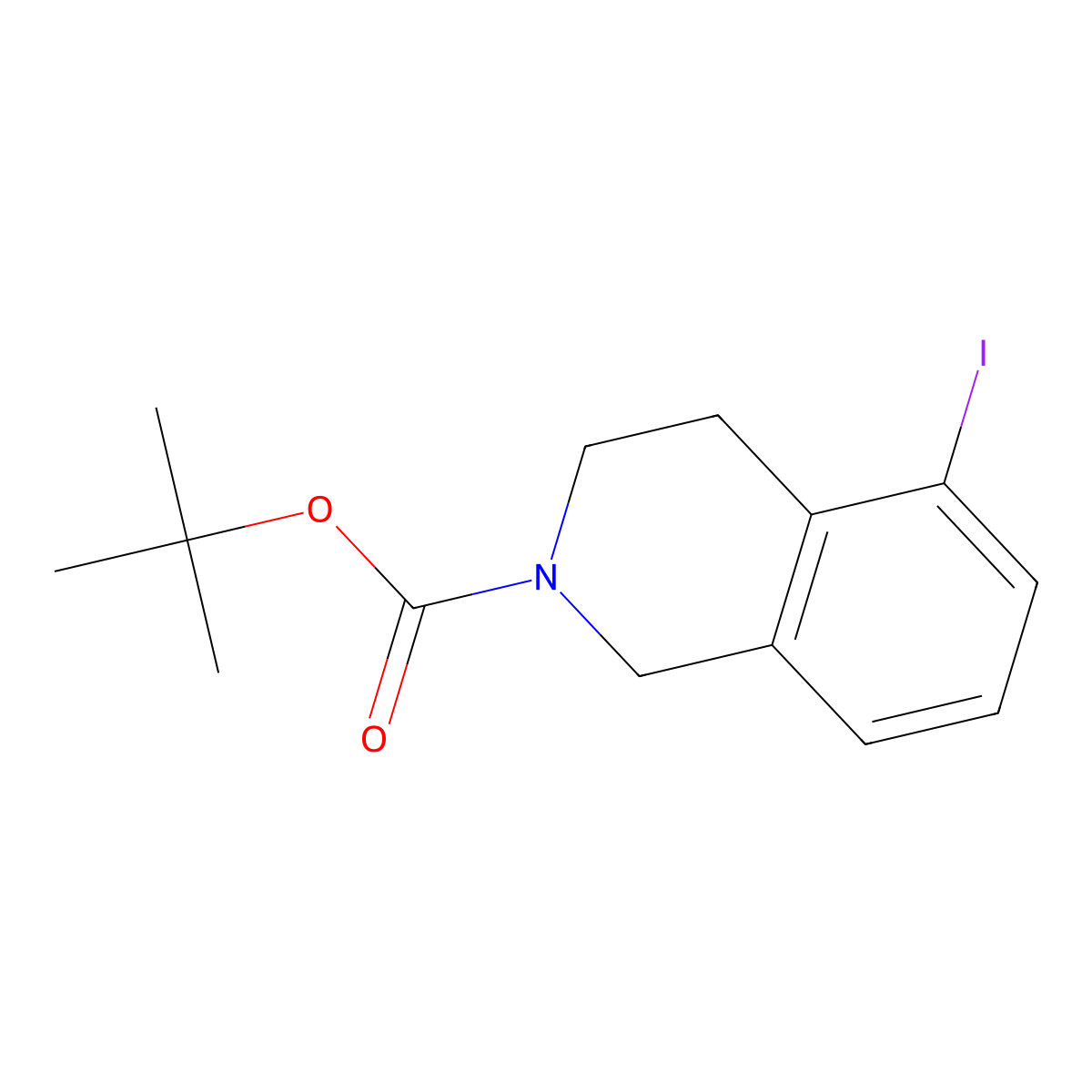 Tert-butyl 5-iodo-3,4-dihydroisoquinoline-2(1H)-carboxylate molecular structure, CAS 1772635-36-5