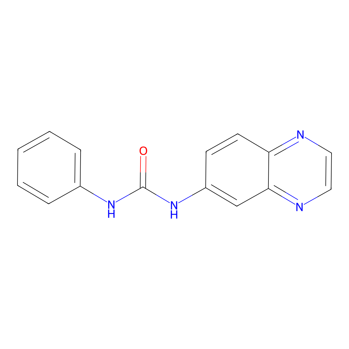 N-phenyl-N'-(6-quinoxalinyl)urea molecular structure, CAS 177264-55-0