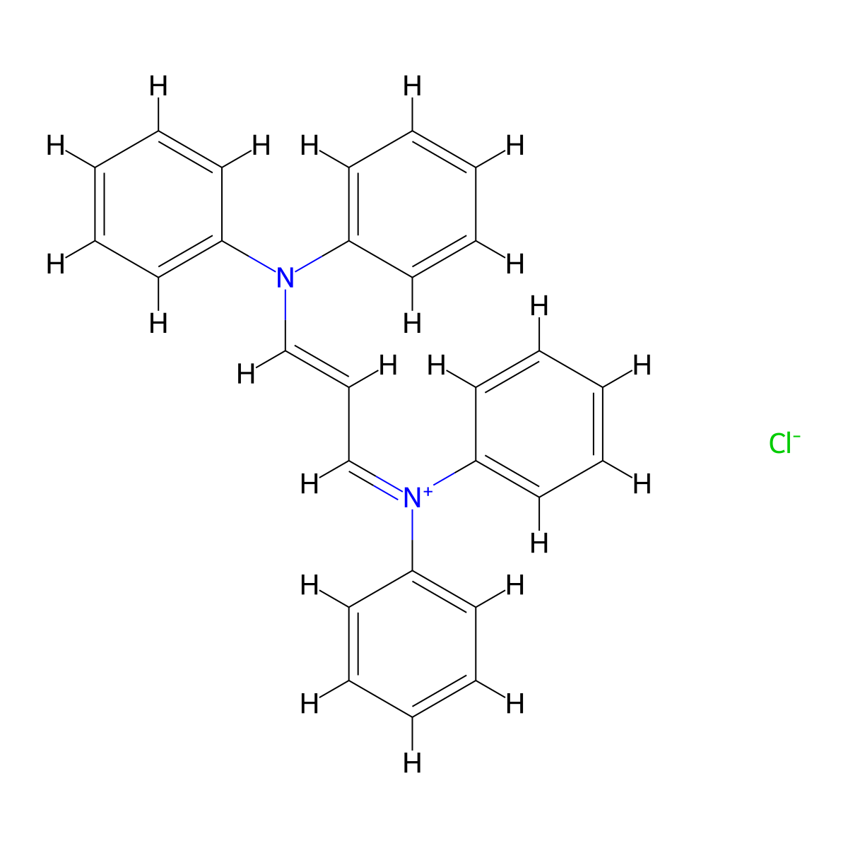 (3-(Diphenylamino)prop-2-enylidene)diphenylamine, chloride molecular structure, CAS 177265-84-8