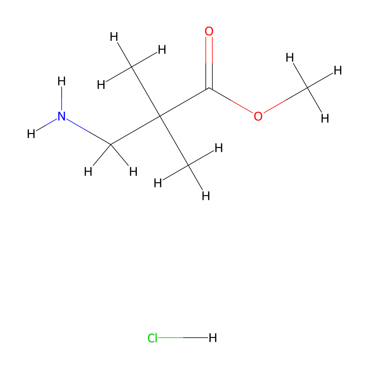 Methyl 3-amino-2,2-dimethylpropanoate hydrochloride molecular structure, CAS 177269-37-3