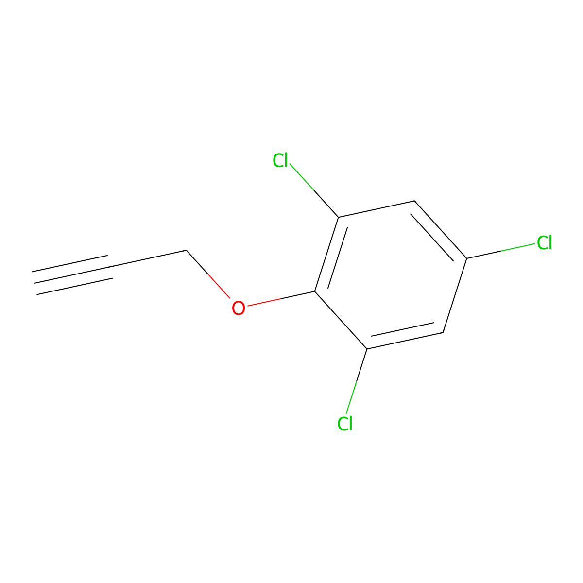 Benzene, 1,3,5-trichloro-2-(2-propynyloxy)- molecular structure, CAS 17727-28-5