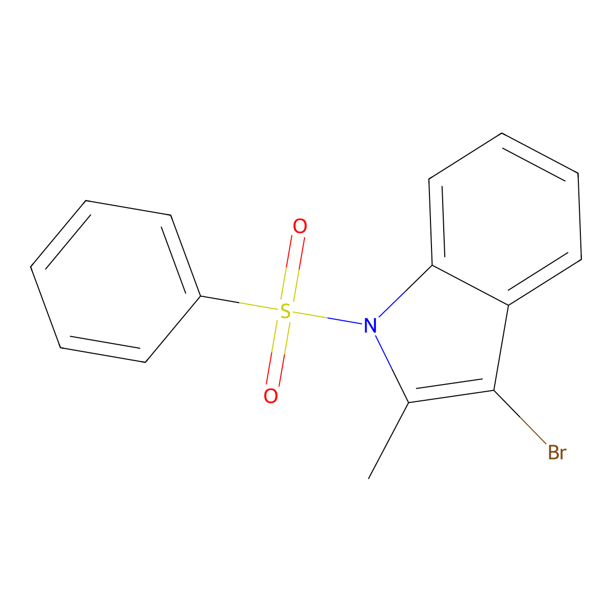 3-Bromo-2-methyl-1-(phenylsulfonyl)-1H-indole molecular structure, CAS 177274-66-7