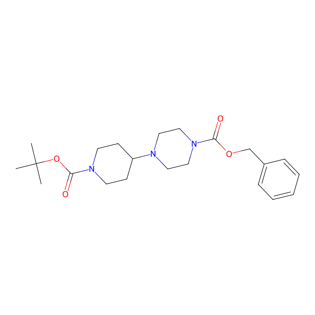 Benzyl 4-(1-(tert-butoxycarbonyl)piperidin-4-yl)piperazine-1-carboxylate molecular structure, CAS 177276-40-3