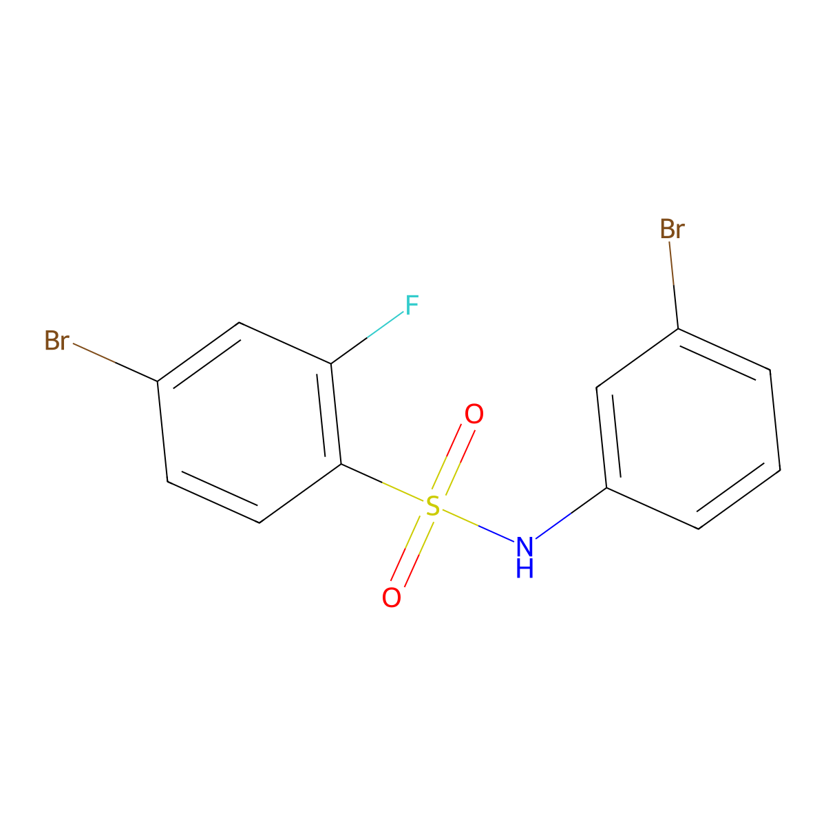 4-Bromo-N-(3-bromophenyl)-2-fluorobenzenesulfonamide molecular structure, CAS 1772777-01-1