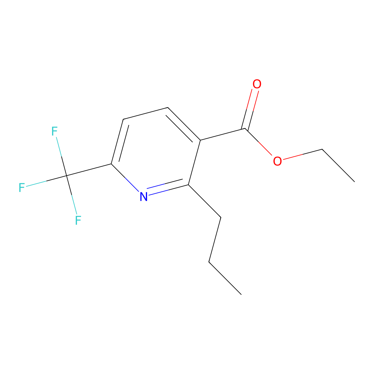 Ethyl 2-propyl-6-(trifluoromethyl)nicotinate molecular structure, CAS 1772822-98-6