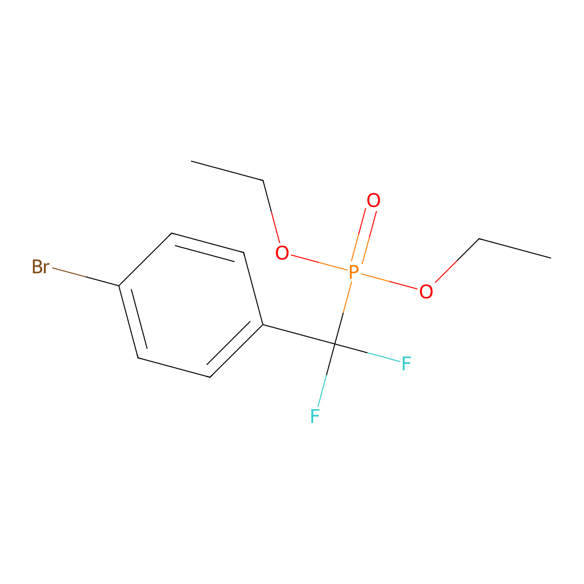 Diethyl ((4-bromophenyl)difluoromethyl)phosphonate molecular structure, CAS 177284-56-9