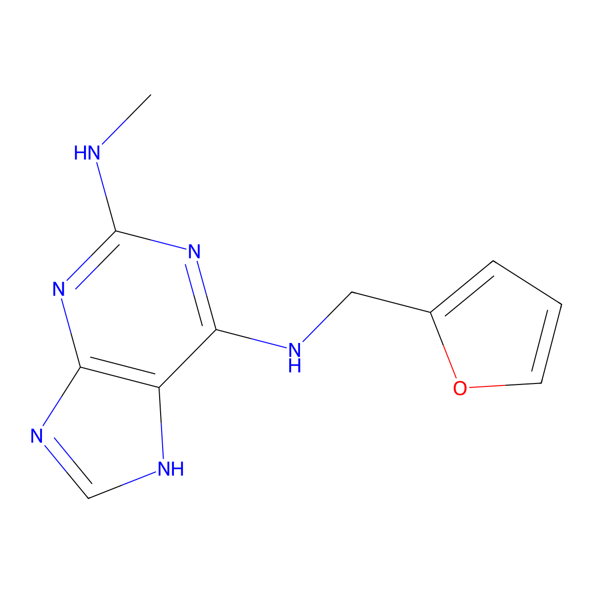 N6-[(furan-2-yl)methyl]-N2-methyl-7H-purine-2,6-diamine molecular structure, CAS 1772864-09-1