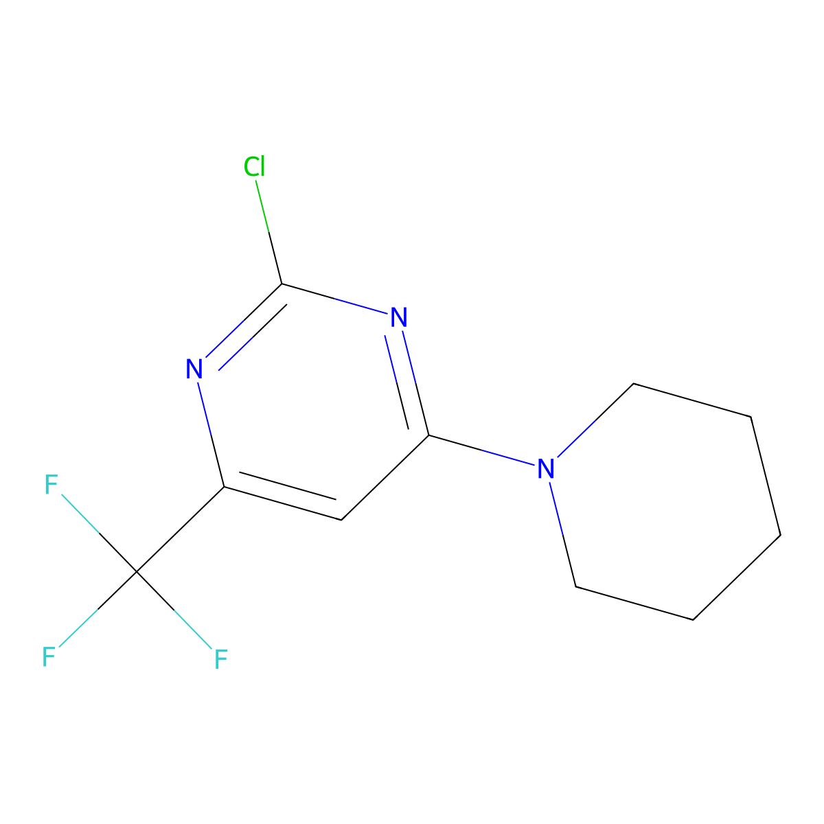 2-Chloro-4-(piperidin-1-yl)-6-(trifluoromethyl)pyrimidine molecular structure, CAS 1772894-09-3