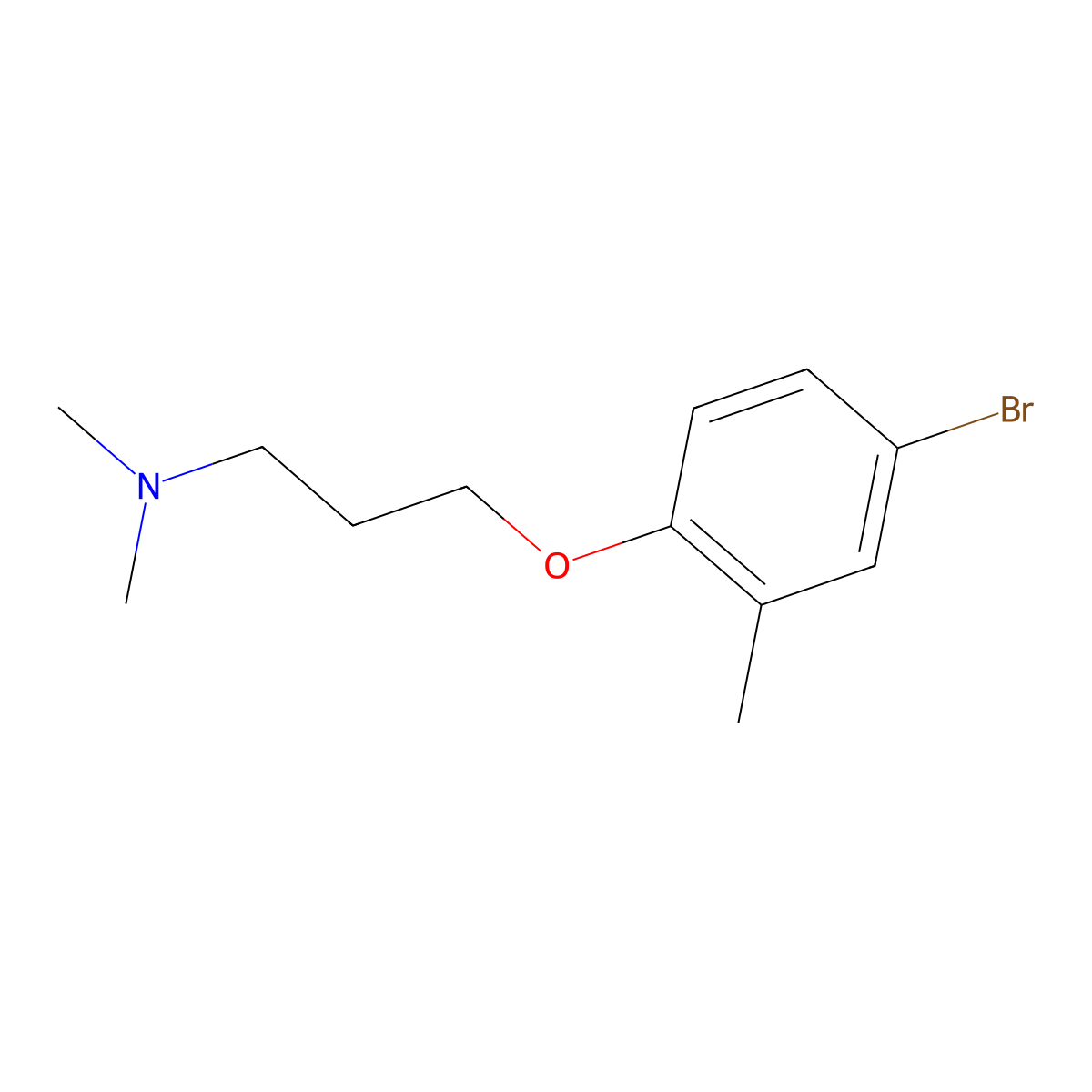 3-(4-bromo-2-methylphenoxy)-N,N-dimethylpropan-1-amine molecular structure, CAS 1772995-74-0