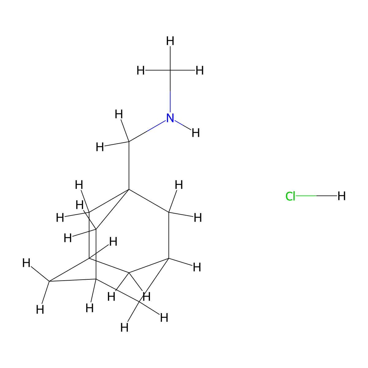 [(Adamantan-1-YL)methyl](methyl)amine hydrochloride molecular structure, CAS 1773-99-5