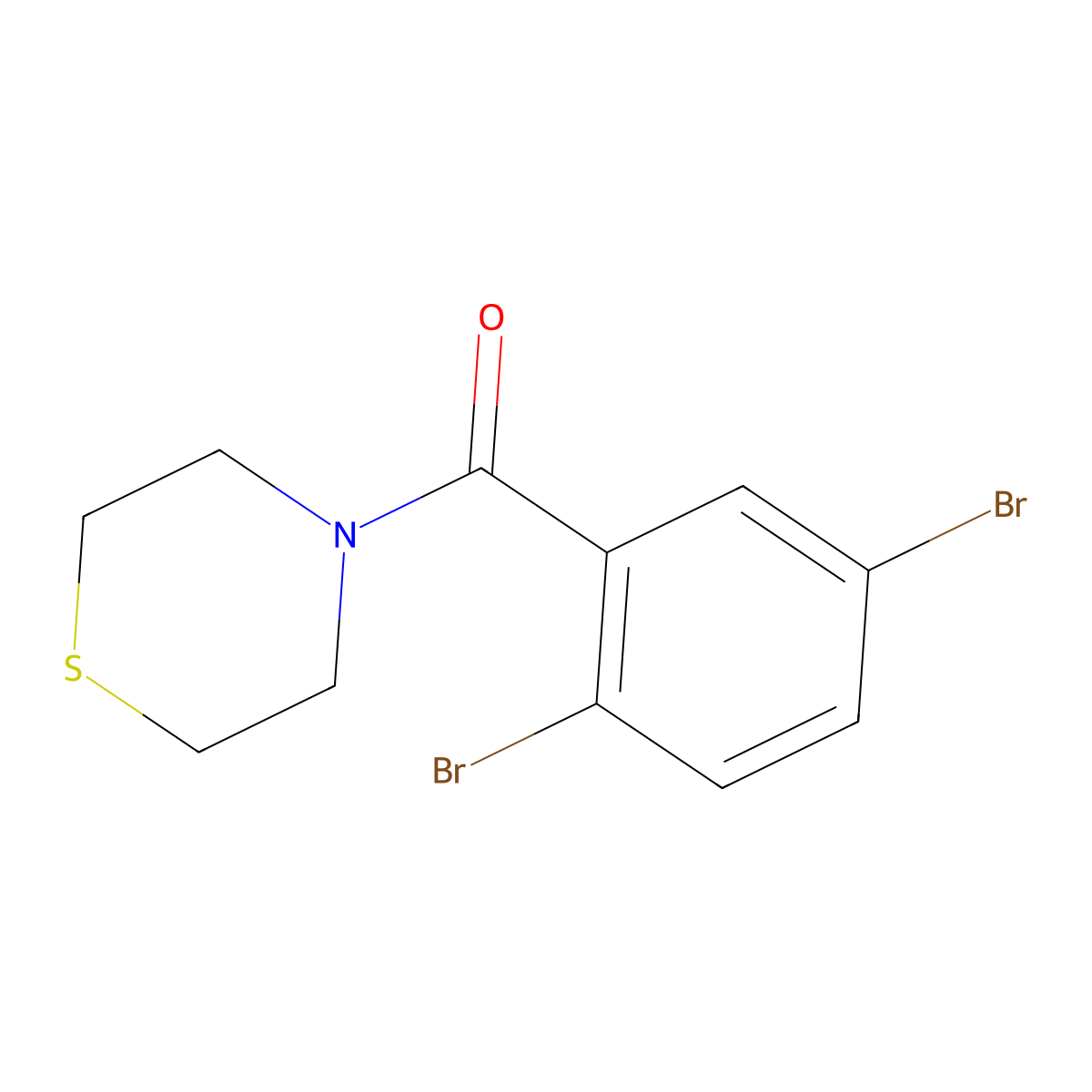 (2,5-Dibromophenyl)(thiomorpholino)methanone molecular structure, CAS 1773241-01-2