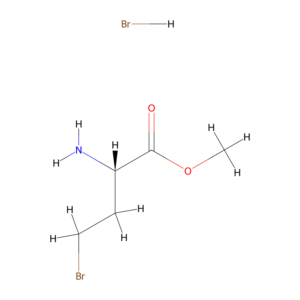 (S)-methyl 2-amino-4-bromobutanoate hydrobromide molecular structure, CAS 177325-78-9