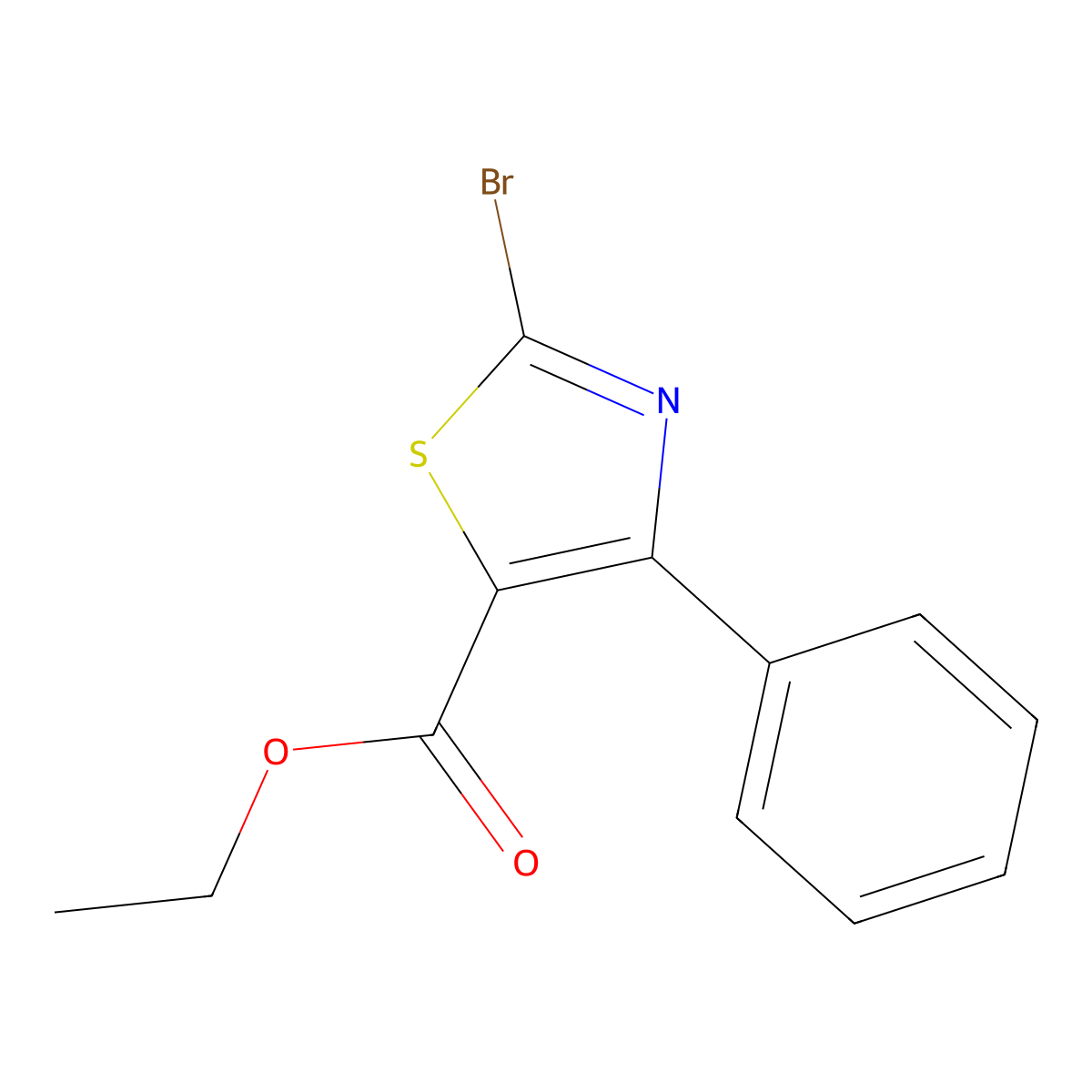 Ethyl 2-bromo-4-phenylthiazole-5-carboxylate molecular structure, CAS 177328-30-2