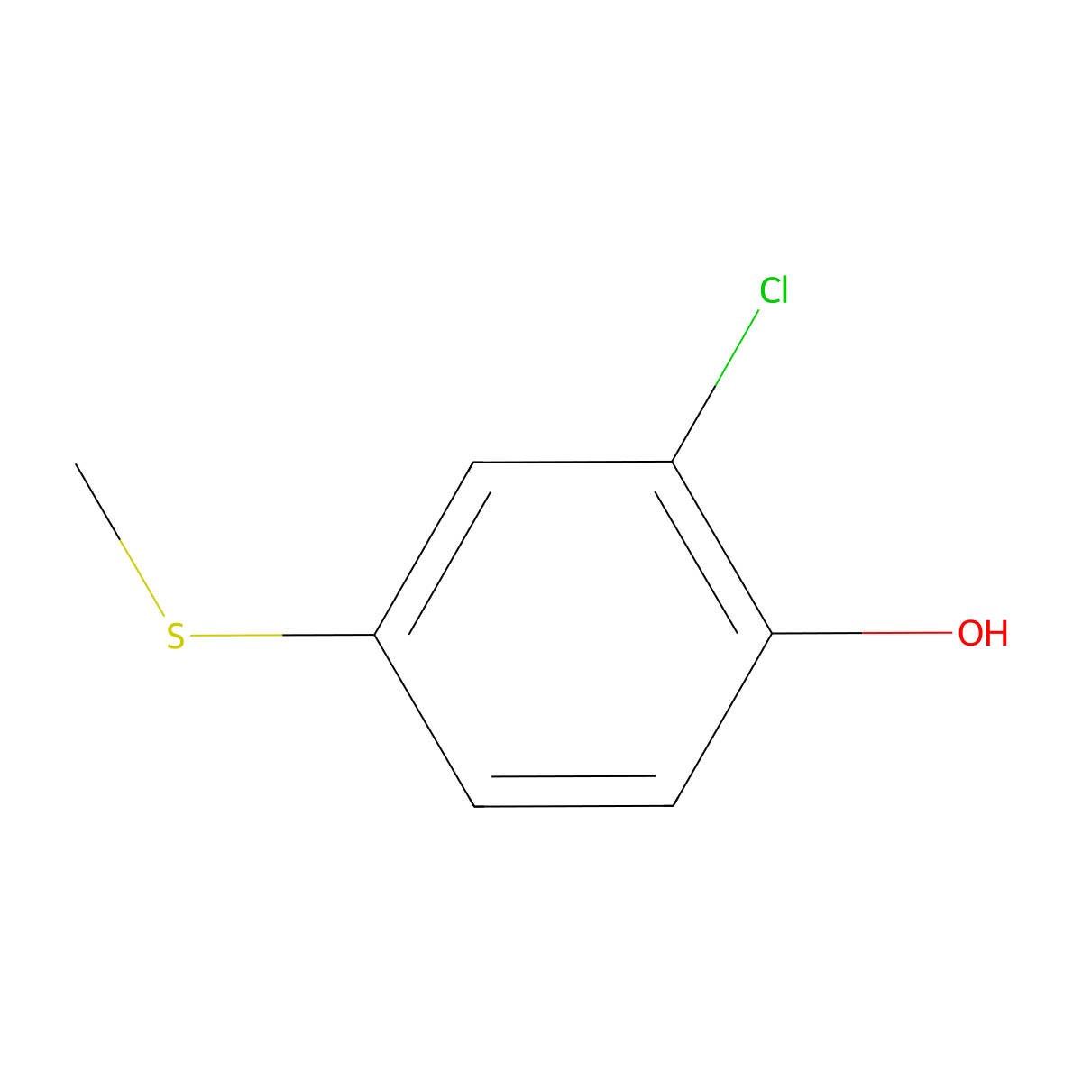 2-Chloro-4-(methylsulfanyl)phenol molecular structure, CAS 17733-32-3