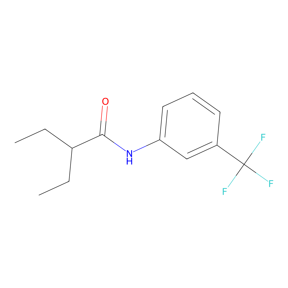 2-ethyl-N-[3-(trifluoromethyl)phenyl]butanamide molecular structure, CAS 17733-91-4