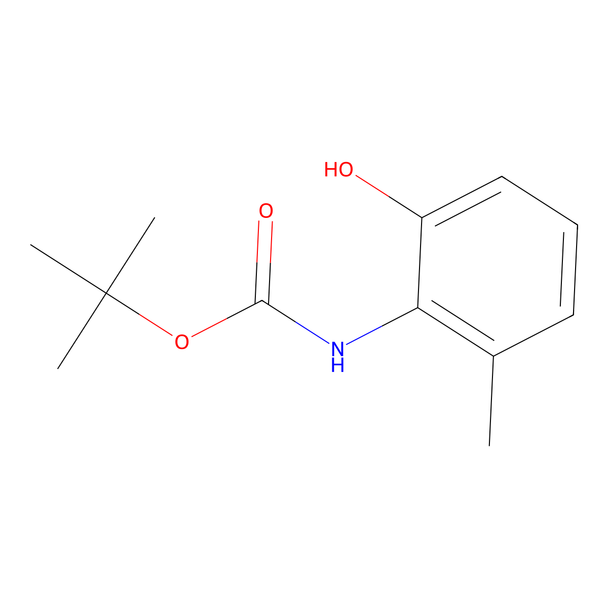 tert-Butyl (2-hydroxy-6-methylphenyl)carbamate molecular structure, CAS 177342-60-8