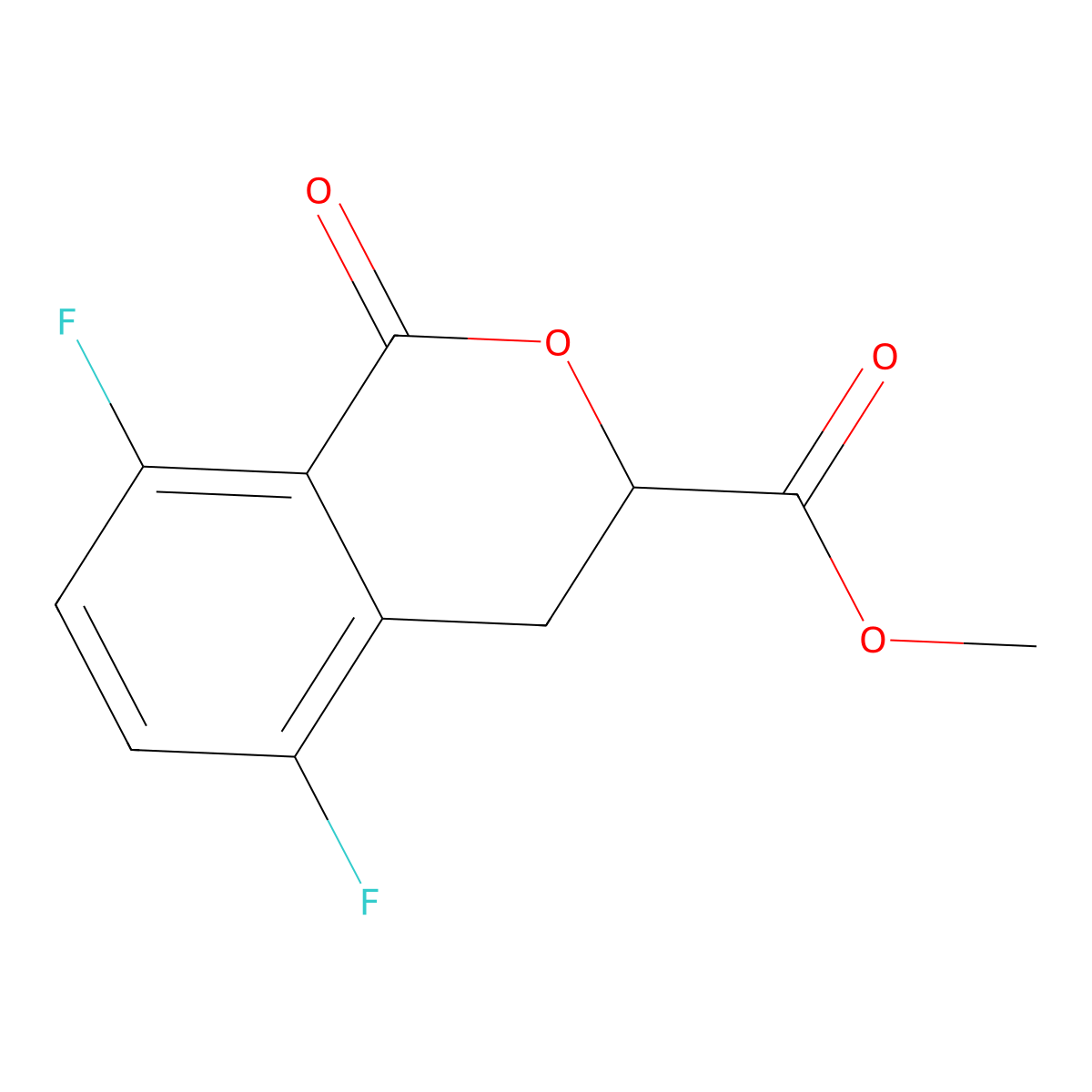 methyl 5,8-difluoro-1-oxo-3,4-dihydro-1H-2-benzopyran-3-carboxylate molecular structure, CAS 1773434-87-9