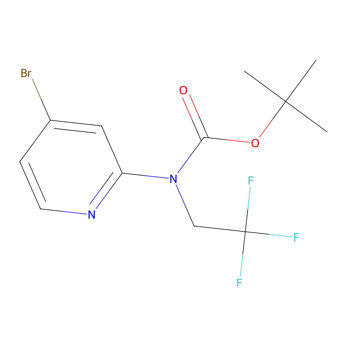 Tert-butyl (4-bromopyridin-2-yl)(2,2,2-trifluoroethyl)carbamate molecular structure, CAS 1773504-49-6