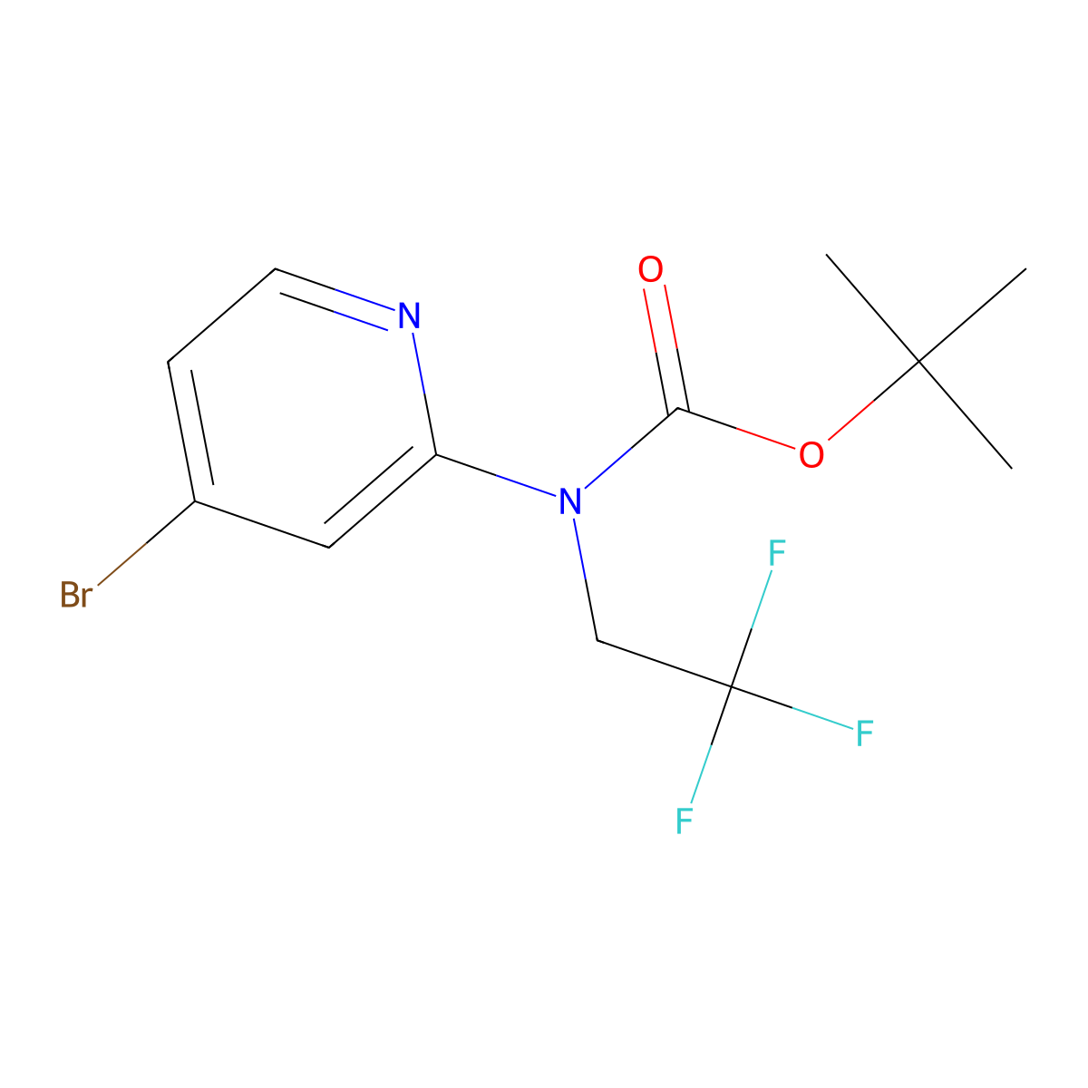 Tert-butyl (4-bromopyridin-2-yl)(2,2,2-trifluoroethyl)carbamate molecular structure, CAS 1773504-49-6