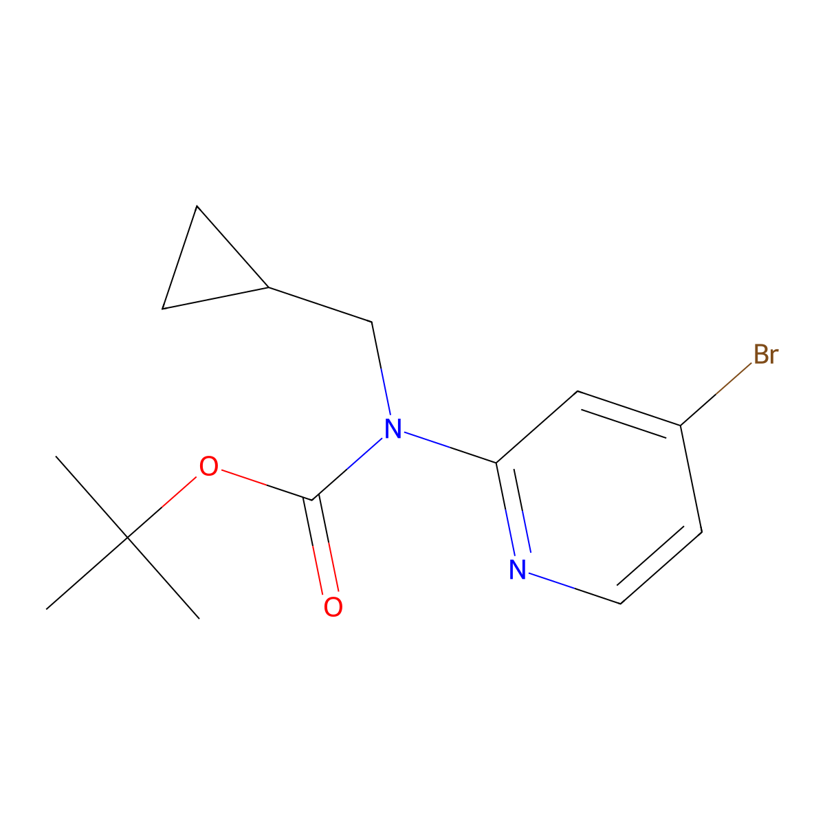 Tert-butyl (4-bromopyridin-2-yl)(cyclopropylmethyl)carbamate molecular structure, CAS 1773506-51-6