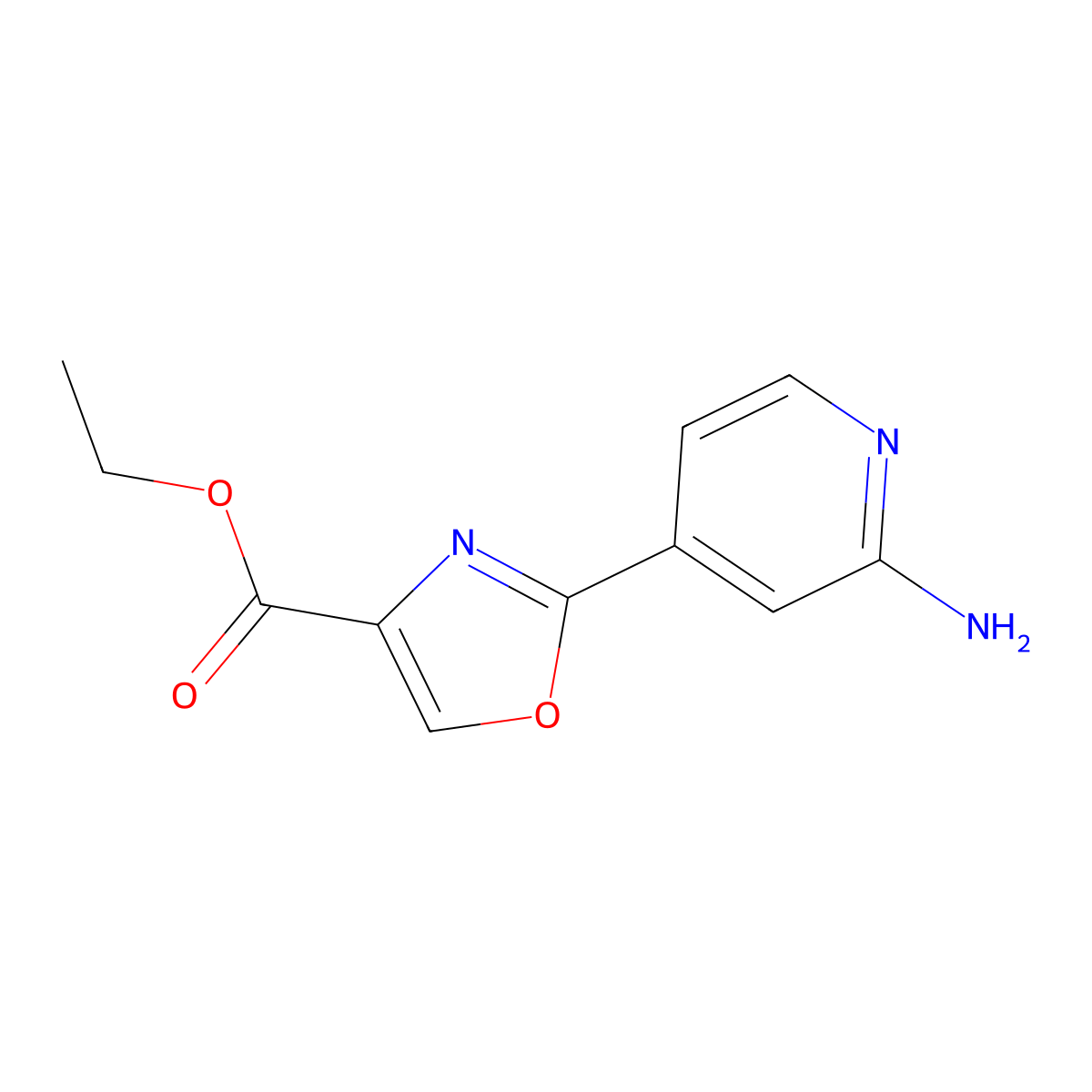 Ethyl 2-(2-aminopyridin-4-yl)oxazole-4-carboxylate molecular structure, CAS 1773506-60-7
