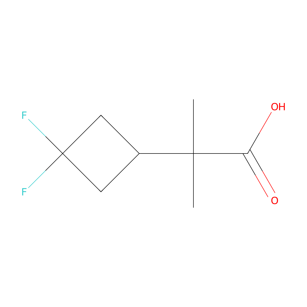 2-(3,3-Difluorocyclobutyl)-2-methylpropanoic acid molecular structure, CAS 1773507-84-8