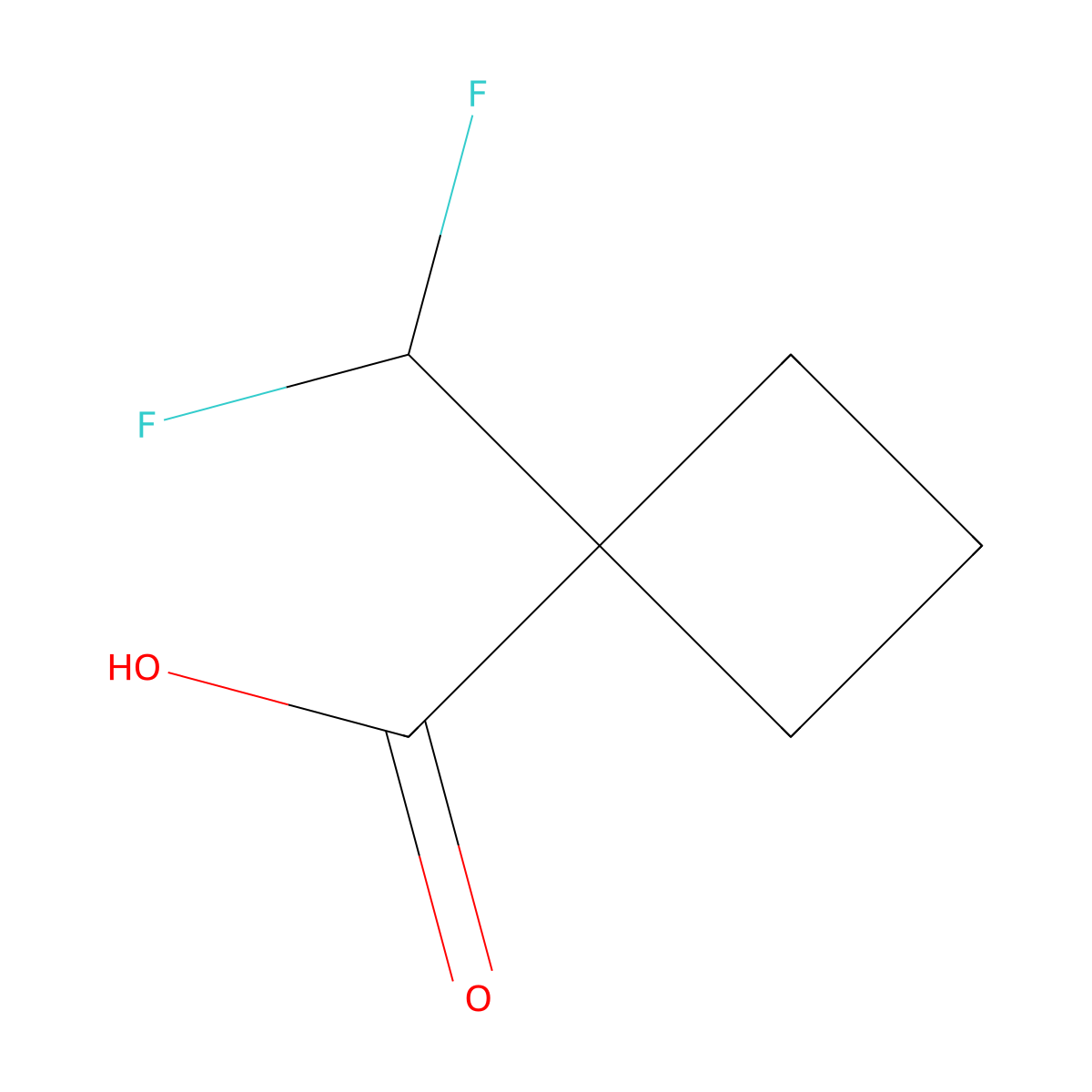 1-(Difluoromethyl)cyclobutane-1-carboxylic acid molecular structure, CAS 1773507-91-7