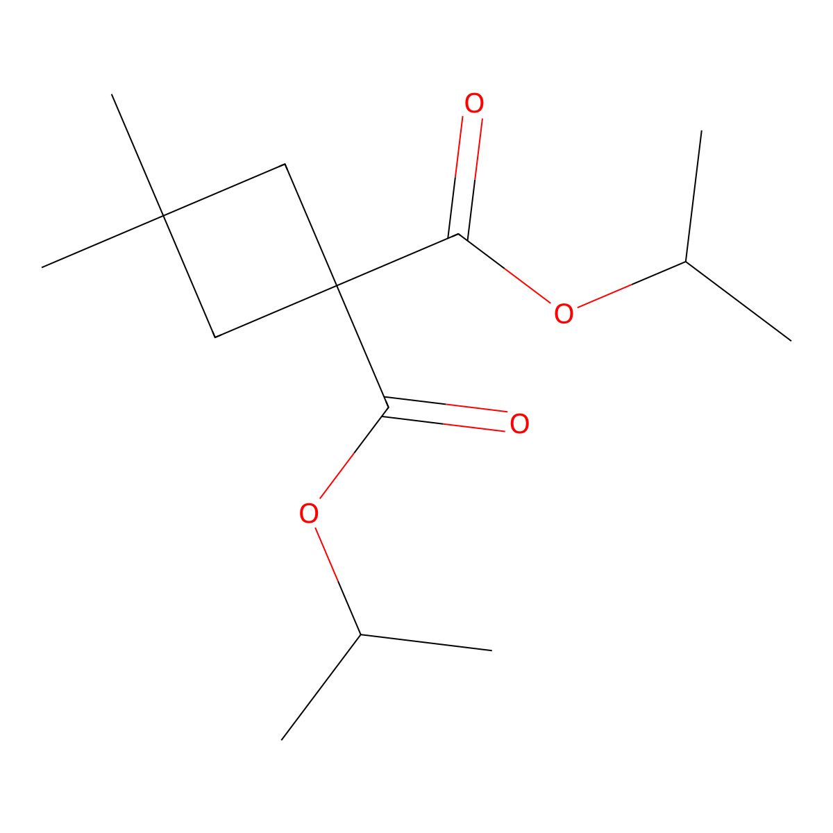 Diisopropyl 3,3-dimethylcyclobutane-1,1-dicarboxylate molecular structure, CAS 1773508-35-2