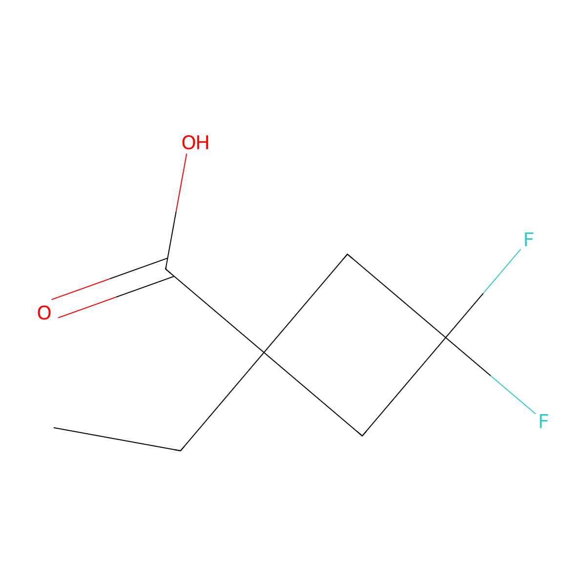 1-Ethyl-3,3-difluorocyclobutane-1-carboxylic acid molecular structure, CAS 1773508-40-9