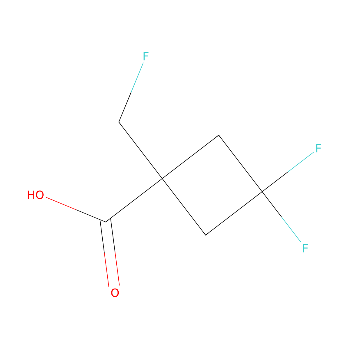 3,3-Difluoro-1-(fluoromethyl)cyclobutane-1-carboxylic acid molecular structure, CAS 1773508-48-7