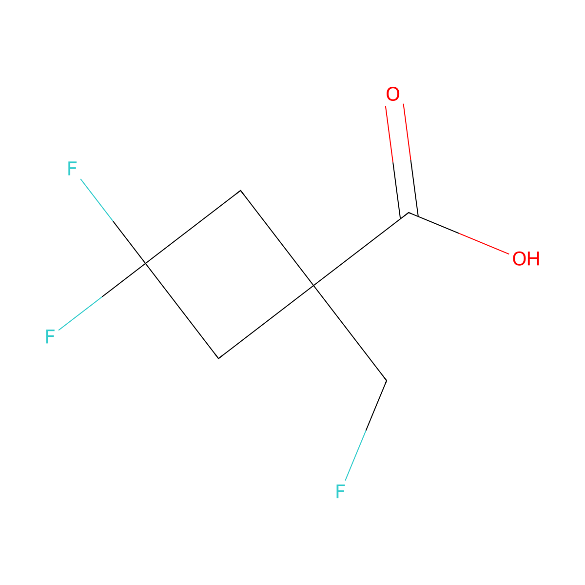 3,3-Difluoro-1-(fluoromethyl)cyclobutane-1-carboxylic acid molecular structure, CAS 1773508-48-7