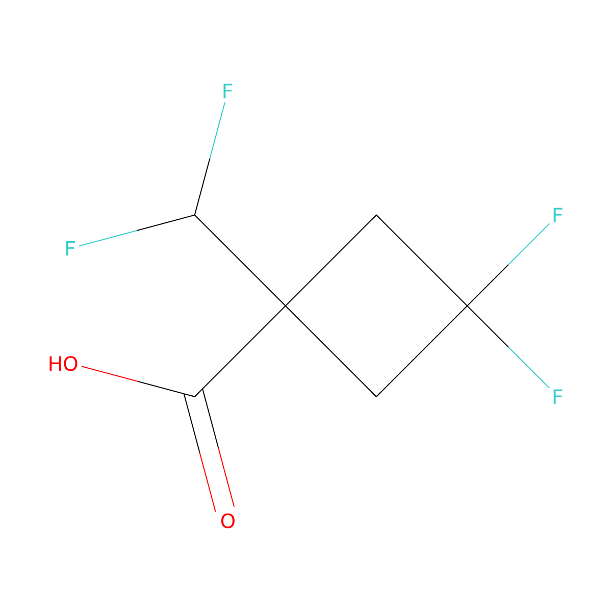 1-(Difluoromethyl)-3,3-difluorocyclobutane-1-carboxylic acid molecular structure, CAS 1773508-58-9