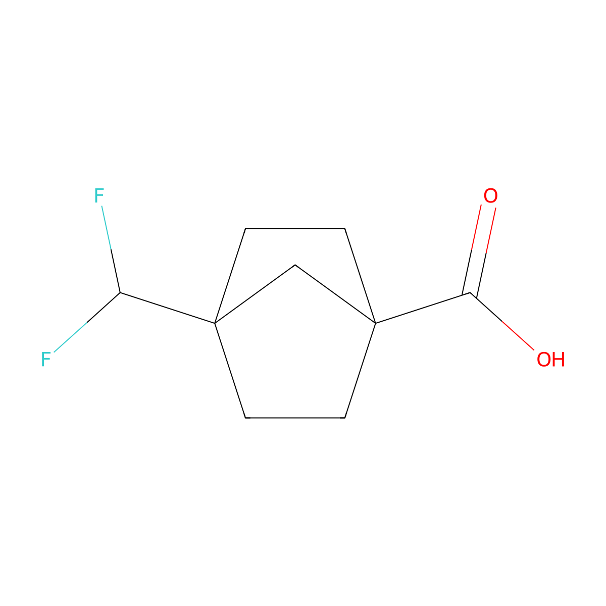4-(Difluoromethyl)bicyclo[2.2.1]heptane-1-carboxylic acid molecular structure, CAS 1773511-56-0