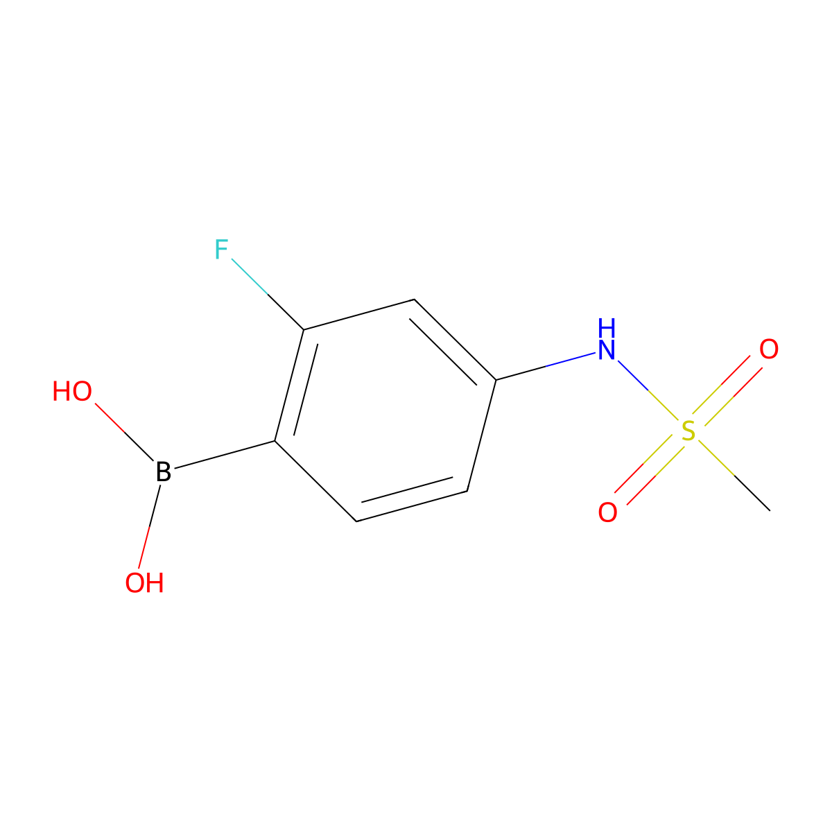 (2-Fluoro-4-(methylsulfonamido)phenyl)boronic acid molecular structure, CAS 1773512-48-3