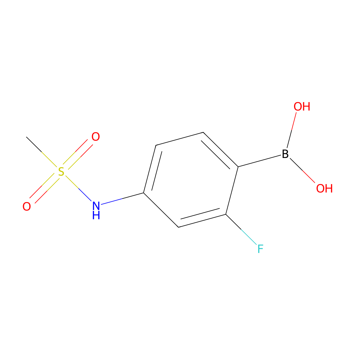 (2-Fluoro-4-(methylsulfonamido)phenyl)boronic acid molecular structure, CAS 1773512-48-3