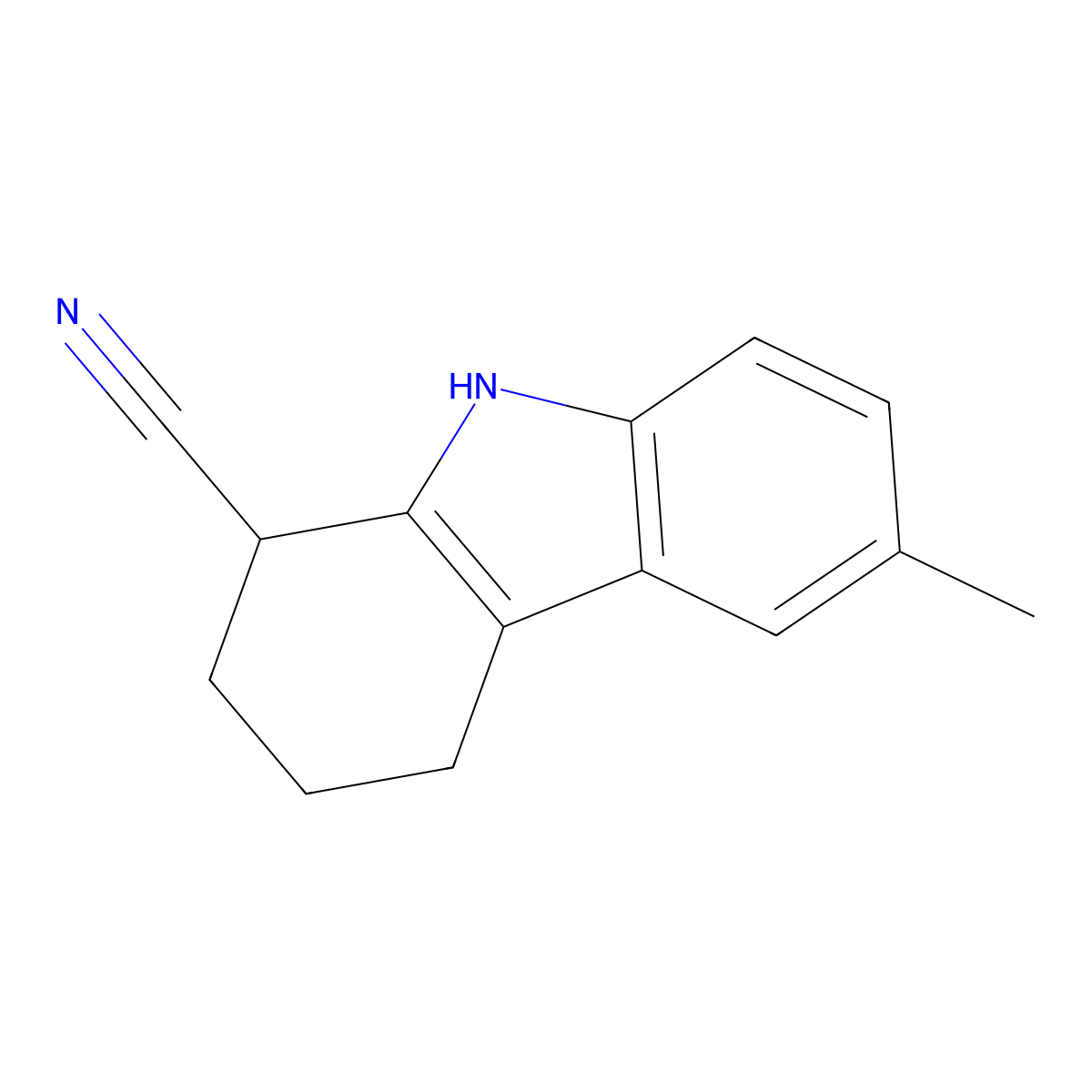 6-Methyl-2,3,4,9-tetrahydro-1H-carbazole-1-carbonitrile molecular structure, CAS 177352-50-0