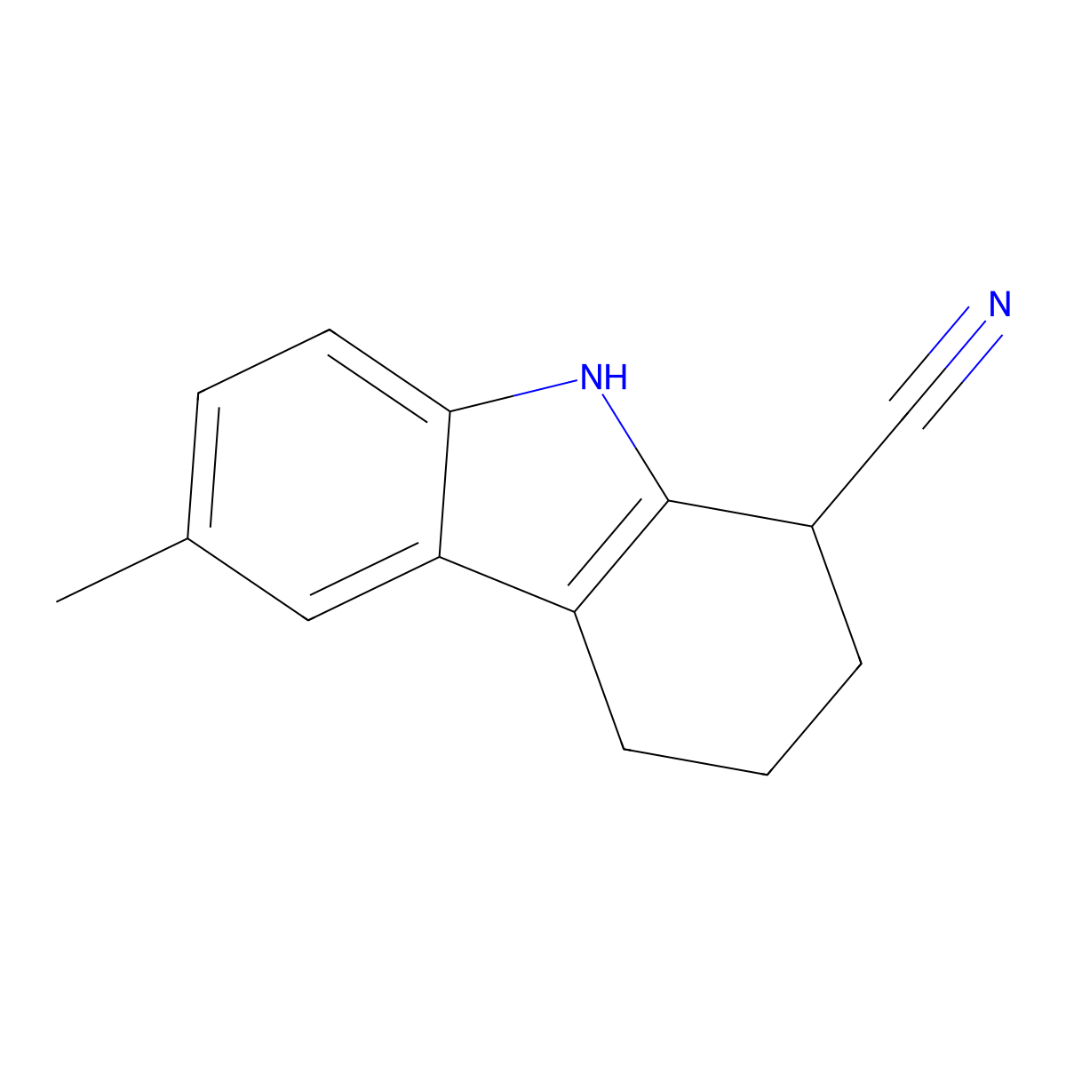 6-Methyl-2,3,4,9-tetrahydro-1H-carbazole-1-carbonitrile molecular structure, CAS 177352-50-0