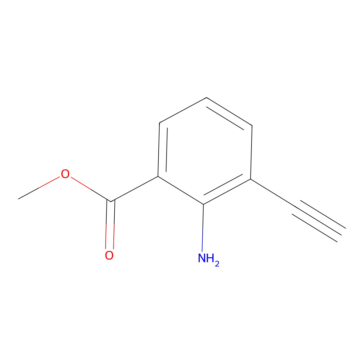Methyl 2-amino-3-ethynylbenzoate molecular structure, CAS 1773521-95-1