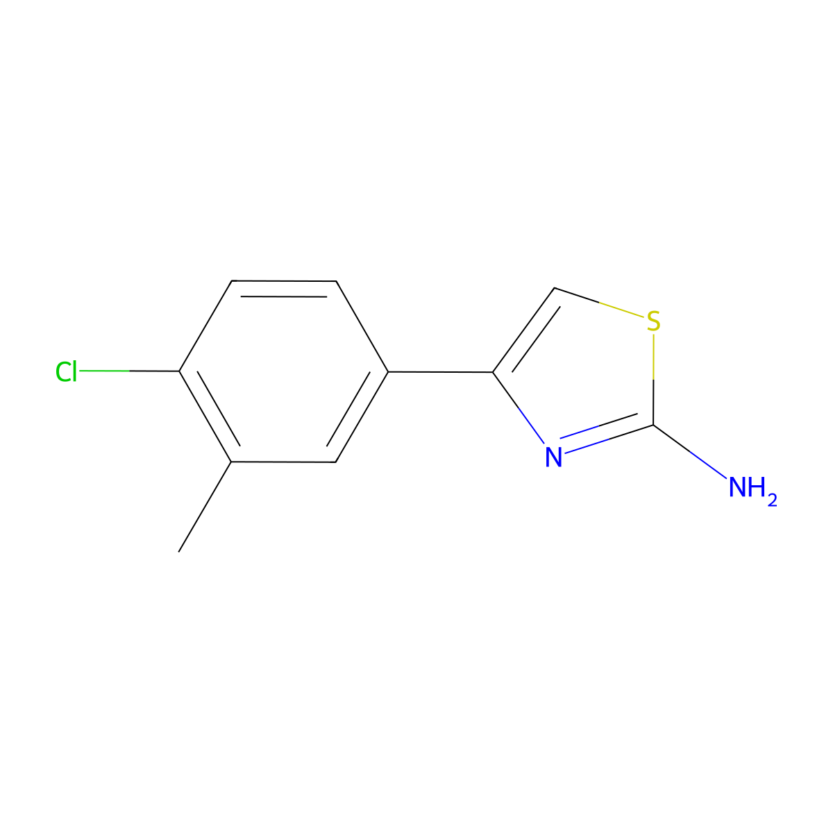 4-(4-Chloro-3-methylphenyl)-1,3-thiazole-2-ylamine molecular structure, CAS 177356-72-8